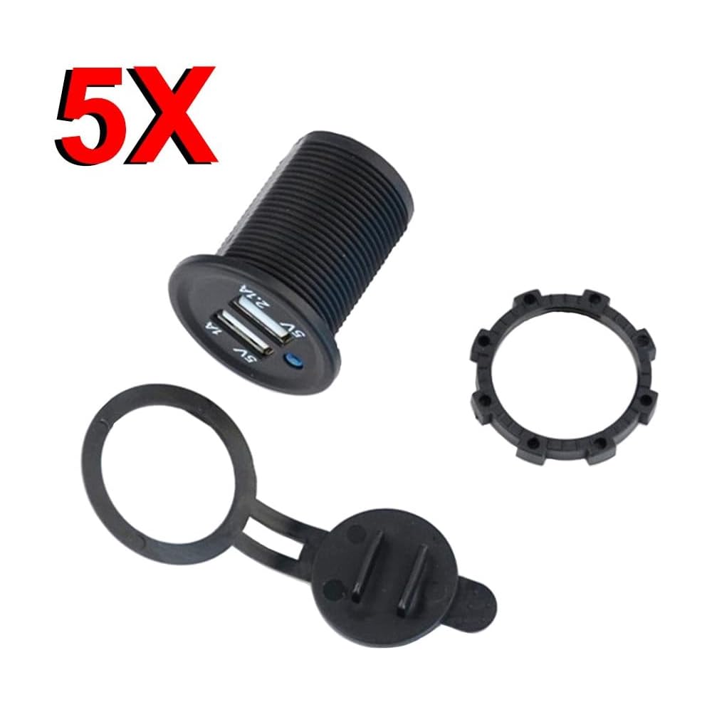 Wonvify Caricabatterie Auto USB 66W, 4 Porte Presa USB a Ricarica Rapida 12V con Voltmetro LED
