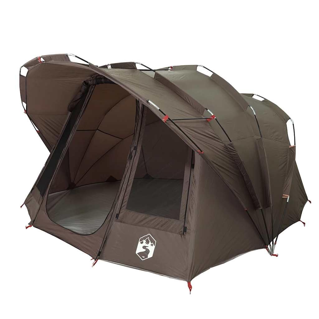 vidaXL Tienda de Pesca para 5 Personas Impermeable marrón, Tienda de campaña, Refugio de Pesca, Refugio de Camping, Tienda de Camping