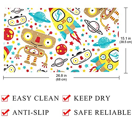 Tapis de douche antidérapant avec ventouses et trous de drainage cactus