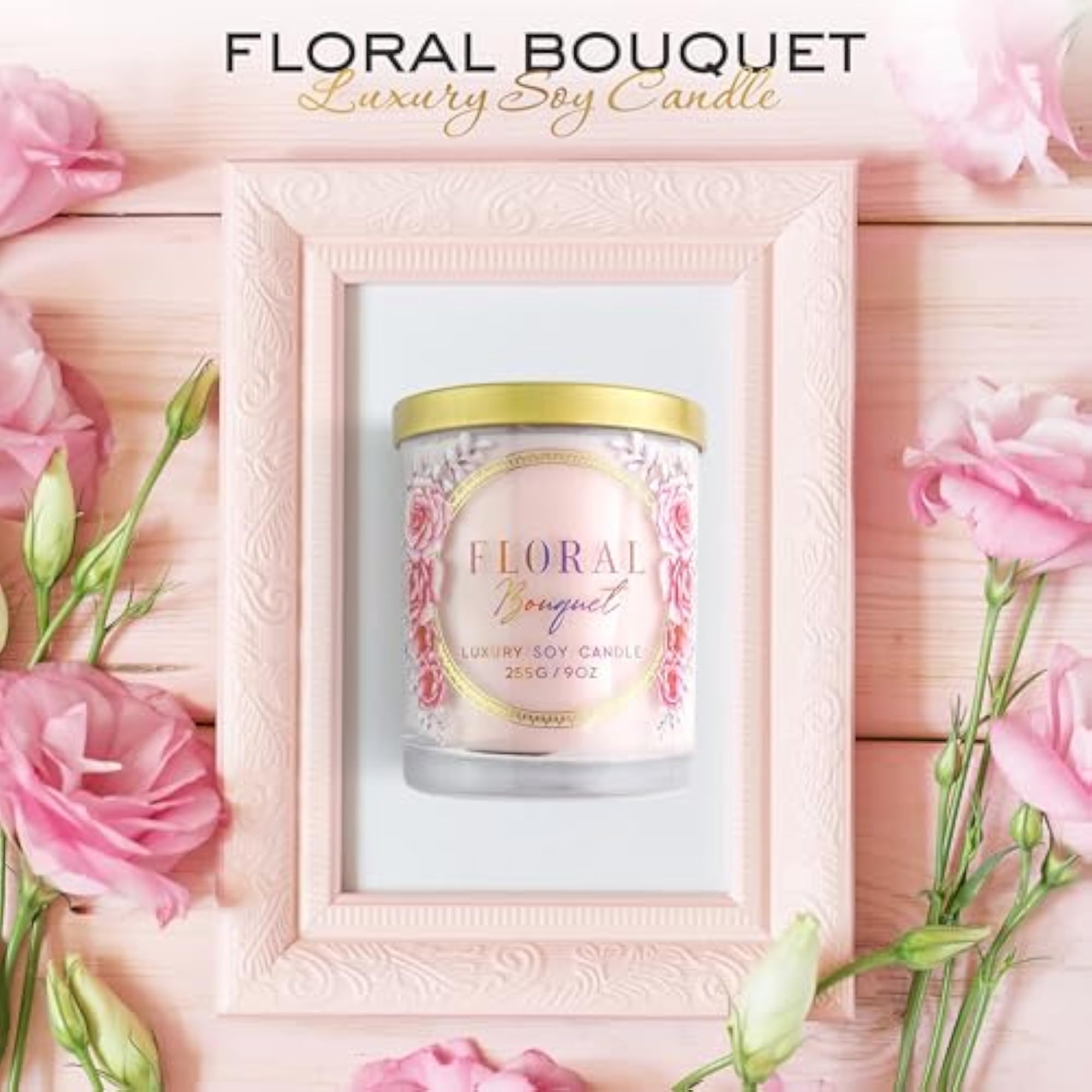 Luxury Rose Scented Candle with 10% Rose Essence