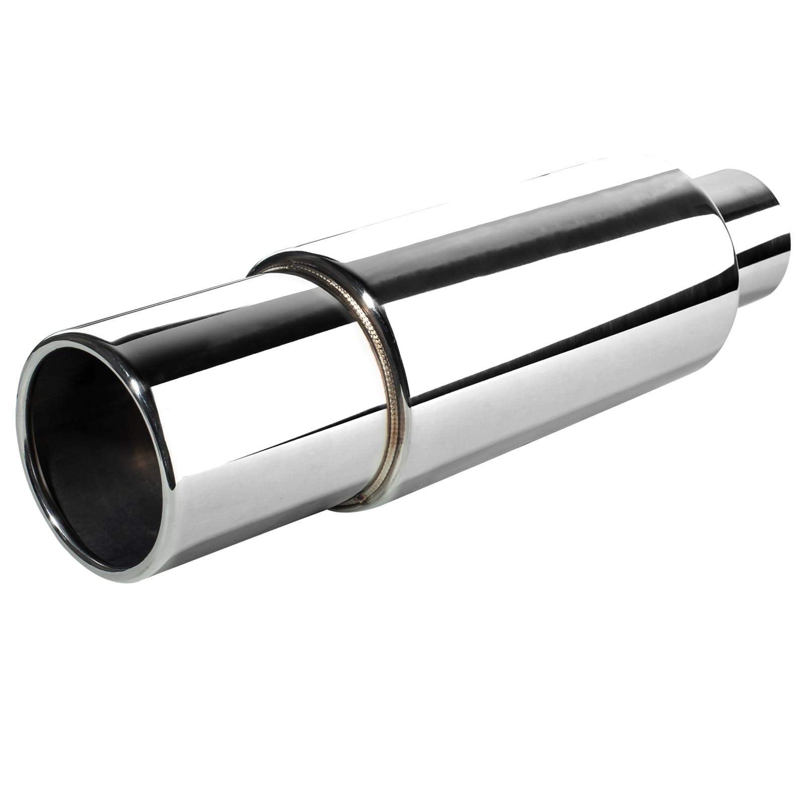 Catekro Silenziatore finale in acciaio inossidabile ingresso 63mm, Silenziatore scarico Scarico sportivo ingresso 2,5" uscita 3,5" 14,17" Silenziatore finale scarico Risonatore Sostituzione per Auto