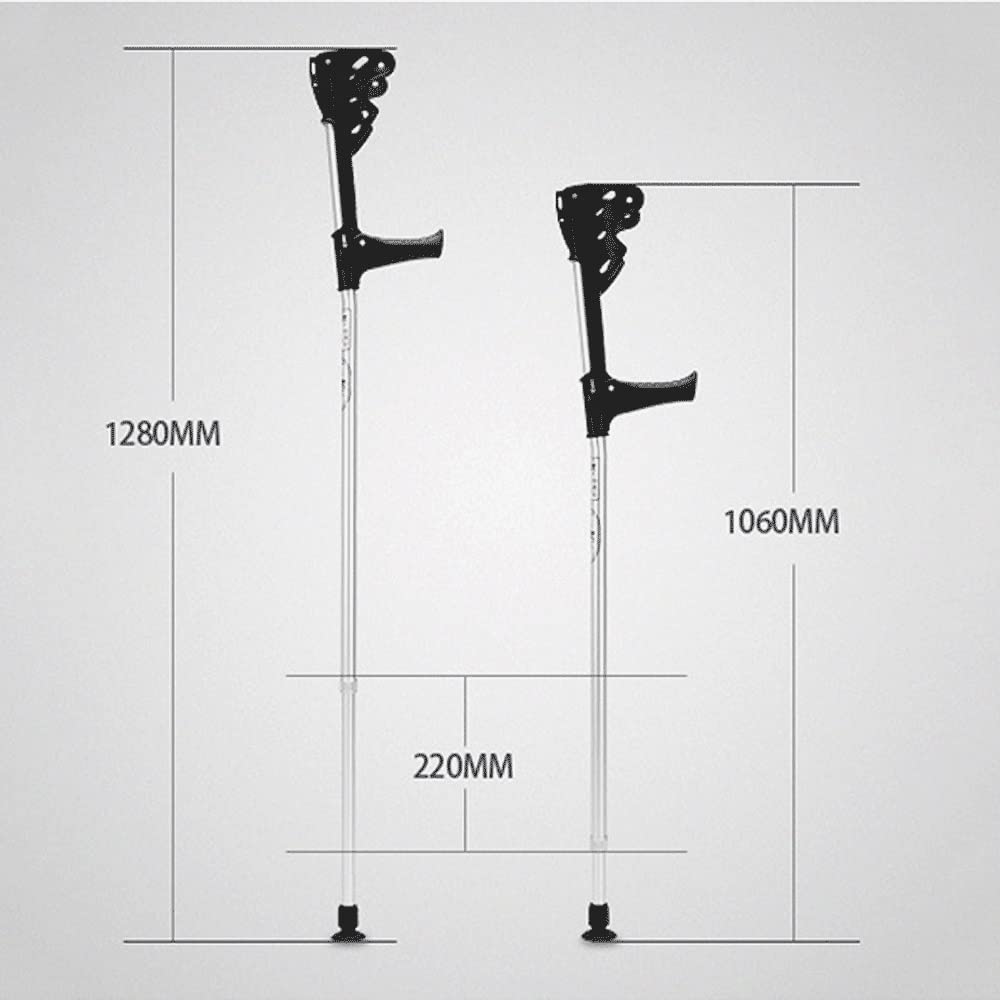 ZJIEX Stampelle Ortopediche Regolabili per Adulto, Leggere Bastone da Passeggio, Stampelle Mediche in Alluminio A Passeggiata (Size : A Pair)