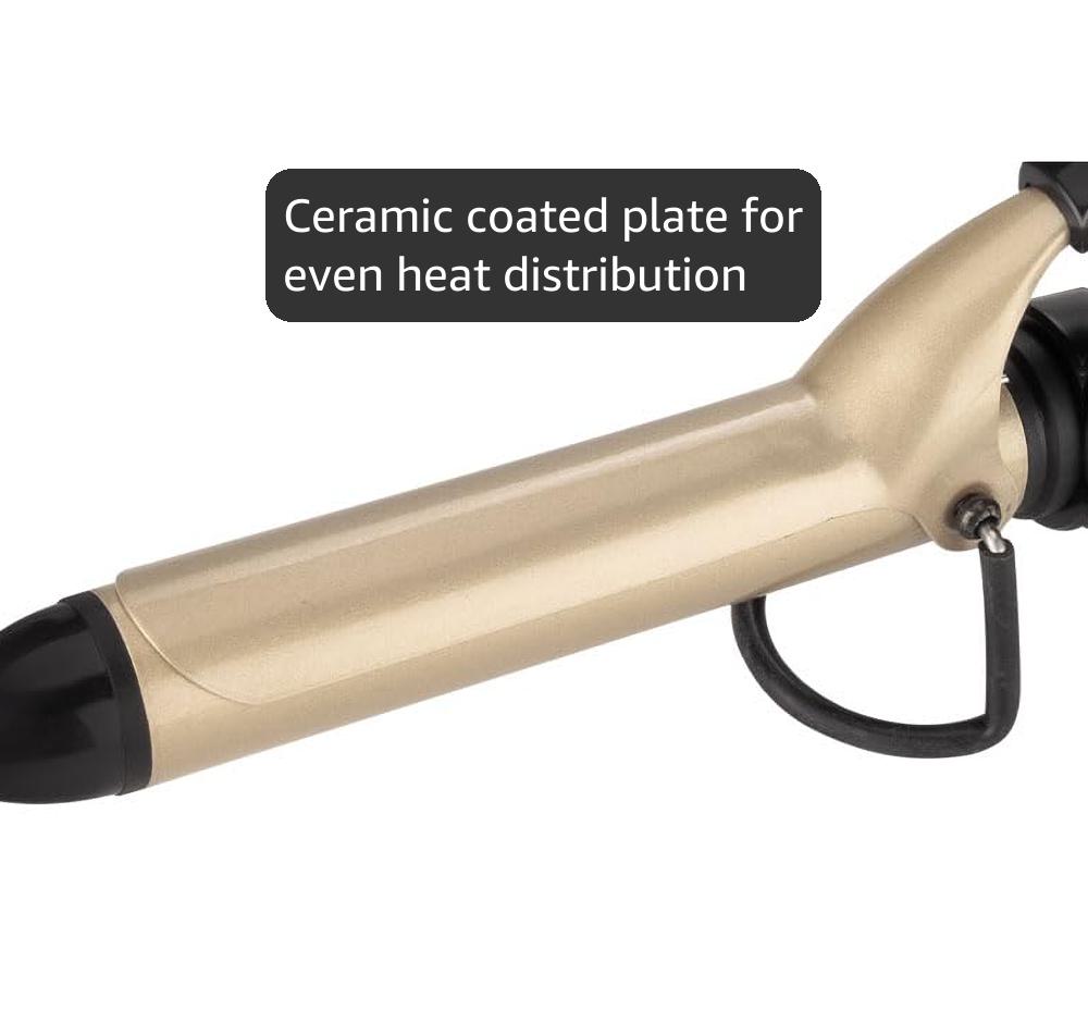 Vega Ease Curl Hair Curler for Women | 25mm Ceramic Barrel | Hair Curling Iron for Soft Curls & Wavy Hair | Curling Machine for Bouncy Curls & Waves | Easy-to-Use Hair Styling Tool | (VHCH-02)