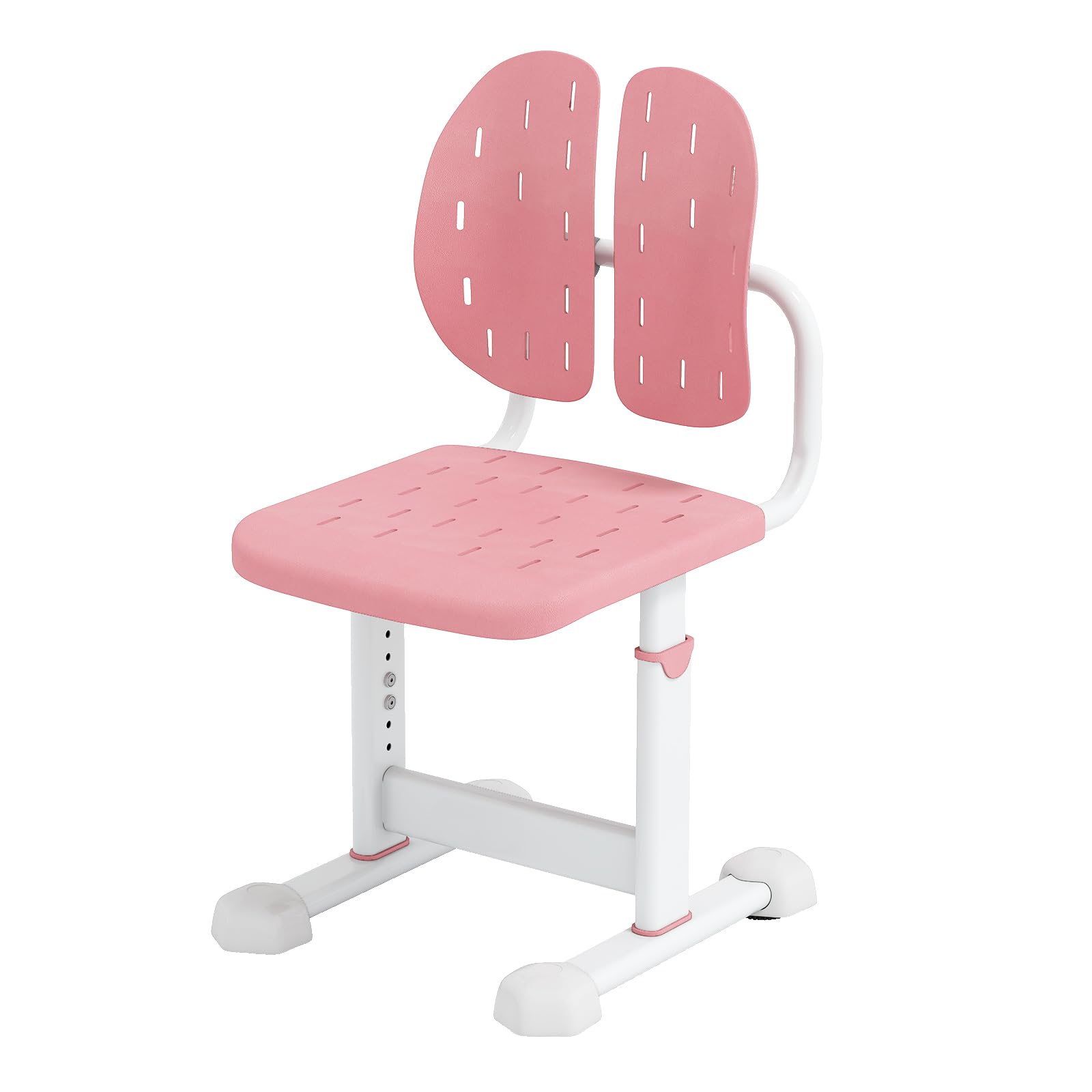 LIFEZEAL Children's Desk Chair, Ergonomic Children's Desk Chair with Double Adaptive Backrest, Children's Chair with Adjustable Height, Breathable Seat (Pink)