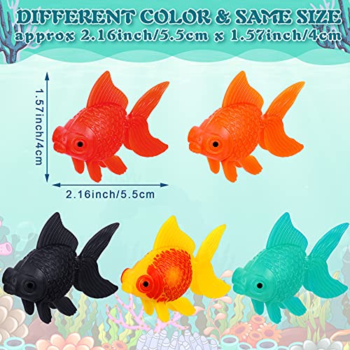 Image of Sumind 30 Pieces Multicolor Fake Floating Fishes Plastic Fake Goldfish Artificial Aquarium Fishes Colorful Realistic Artificial Moving Fish Ornament Decorations for Aquarium Fish Tank