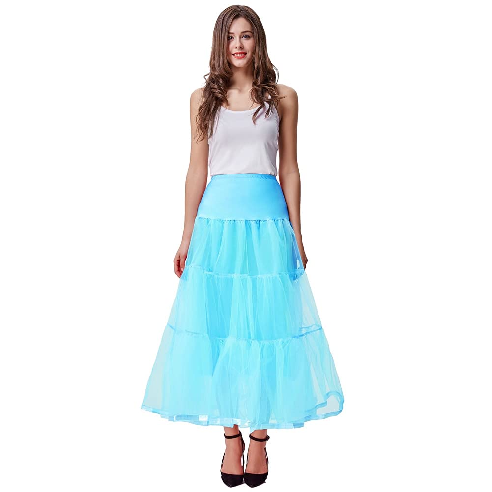 WQZYY&ASDCD Bleistiftrock Damen Langer Petticoat Fancy Tüll Krinoline Hochzeit Frauen Langer Unterrock