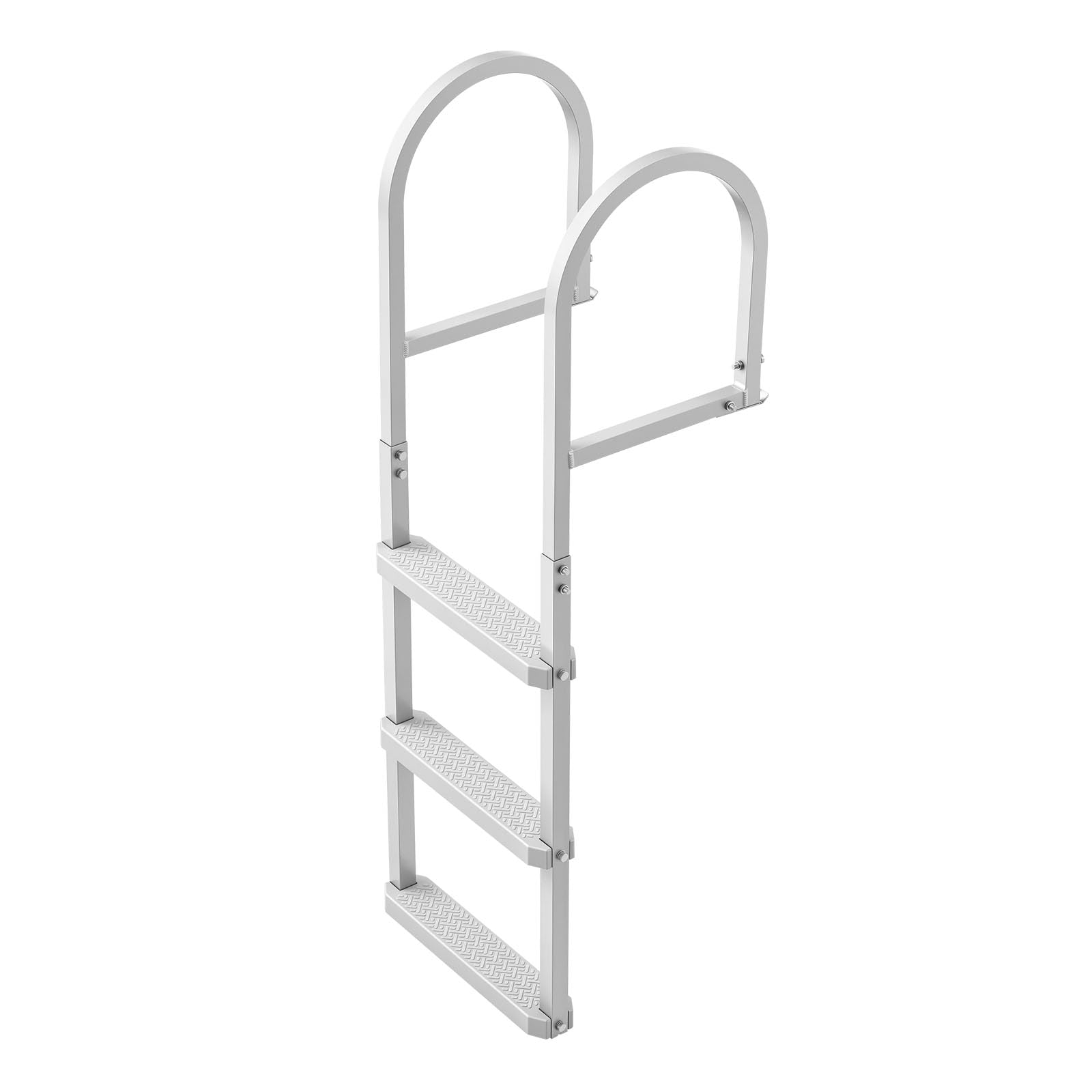 VEVOR Scaletta Smontabile per Molo, Scaletta Dritta da Pontile, 3 Gradini Ampi e Antiscivolo in PP, Portata Massima 227 kg, Struttura in Lega di Alluminio, Montaggio Semplice, per Laghi e Imbarcazioni