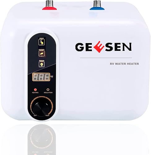 Calentador eléctrico de agua caliente de 120240 V, pequeño tanque compacto, para caravana, remolque de 3.5 galones, 1.5 KW, cocina instantánea