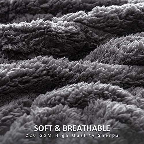 Pawque Luxury Faux Fur Throw Blanket Super Soft Oversized Throw Blankets, 90X90 Inches, Decorative Blankets For Sofa Couch Bed Chair Photo Props, Breathable & Washable, Grey #TOP3