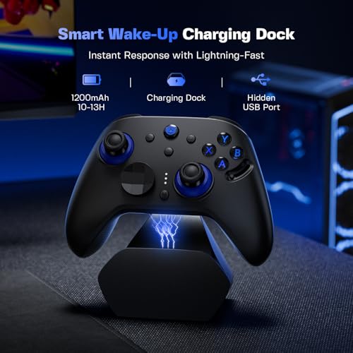 NYXI Imperial PC Gaming Controller with Adjustable Tension TMR Joysticks (Zero Drift), Interchangeable ABXY Buttons for PC/Switch Layouts, Dual-Mode Hall Triggers, 1200mAh Battery & Charging Dock – Compatible with PC, Switch, Android, TV — view 6