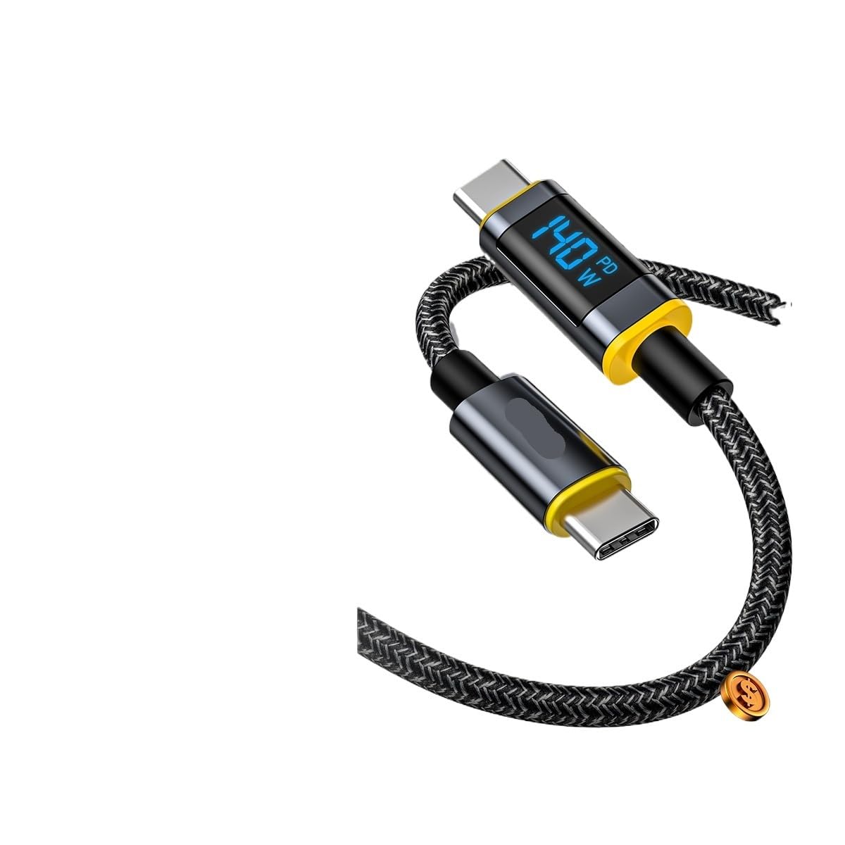 Cavo USB C per ricarica rapida*/ing a 5A L*/ED Display digitale ad alta velocità+cavo dati USB cha/rger in nylon (grigio)