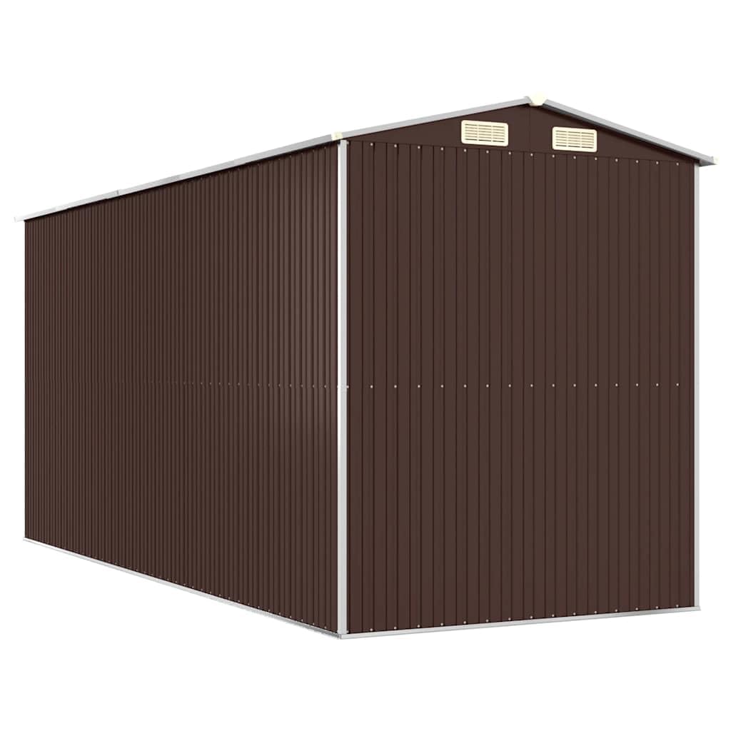 Générique Abri de Jardin Marron foncé 192x440x223 cm Acier galvanisé,Maison & Jardin,Pelouses & Jardins,Vie en extérieur,Structures extérieures,Cabanes & abris de Jardin,3147463