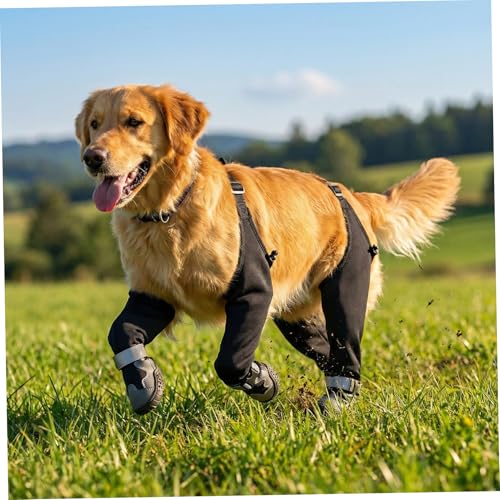 Bottes à bretelles pour chiens antidérapantes et imperméables - 4