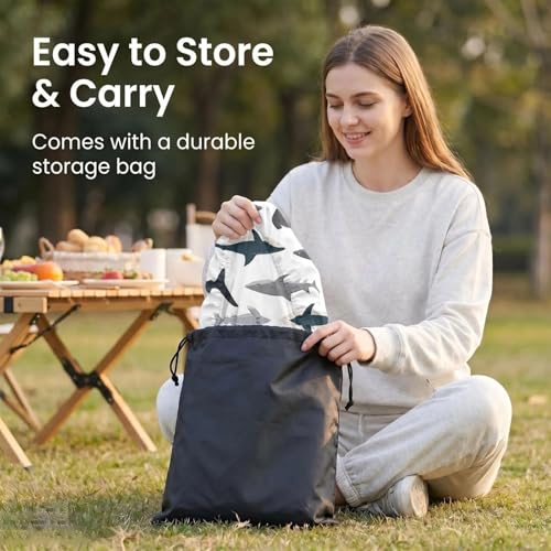 Funda de mesa con tiburones: solucione las mesas sucias de camping 4