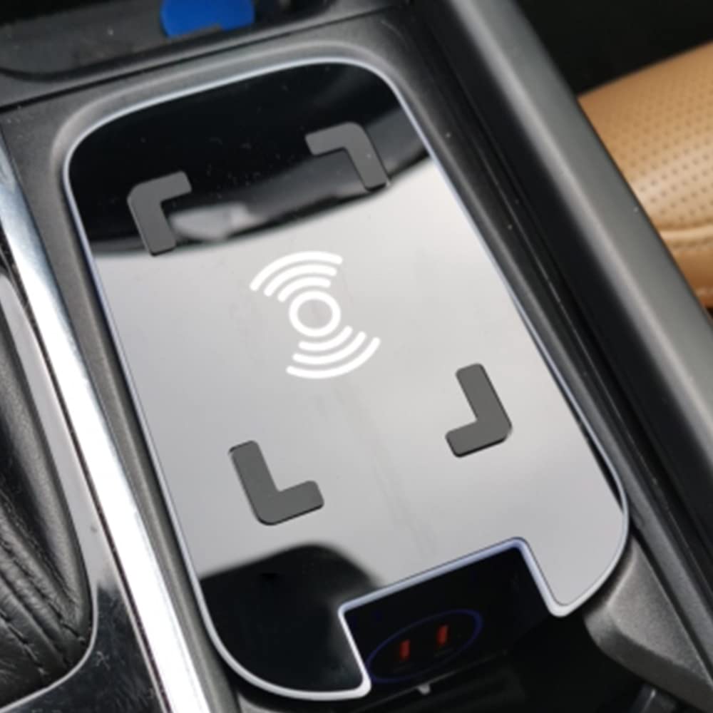 OSEAY Cargador inalámbrico for coche compatible con Volvo XC60 S60 V60 C60 XC90 S90 V90 2018 2020 Qc3, puerto Usb, soporte for teléfono móvil, accesorios de carga rápida(For XC90 S90 V90)