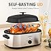 Sunvivi Electric Roaster Oven, 24 QT Turkey Roaster Oven with 3 Bin Buffet Server, 150-450F Full-Range Temperature Control, Removable Pan & Rack, Stainless Steel, Silver