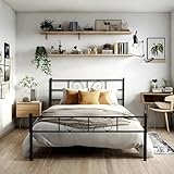 white metal double bed frame argos Diseño minimalista: la combinación de líneas limpias y acabado negro mate evoca un ambiente industrial que combina perfectamente con cualquier decoración tradicional o moderna del hogar. El cabezal y el estribo de diseño del eje añaden una sensación aireada y abierta a tu hogar.