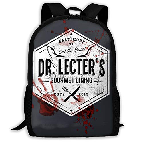 Preisvergleich Produktbild Dr Lecters Gourmet Dining Hannibal Unisex Erwachsene Rucksack Büchertasche Reisetasche Outdoor Schultaschen Laptoptasche Mehrzweck-Tagesrucksäcke