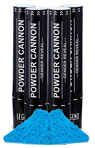 Legend & Co, Gender Reveal Powder Cannons | Included Feature: Small Color Check Window to View Contents (4 Blue)