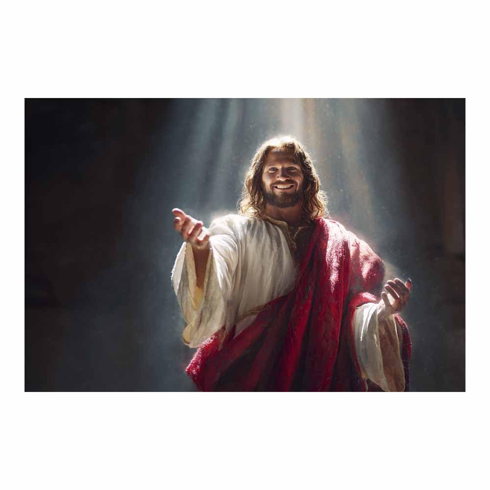 ZAMAEIU Jesus Christ Classic Painting Style Guided by light Religious Figure Wall Art Print,Room Decor for living room, bedroom, church, hospital(multicolored)-30x50cm Unframed