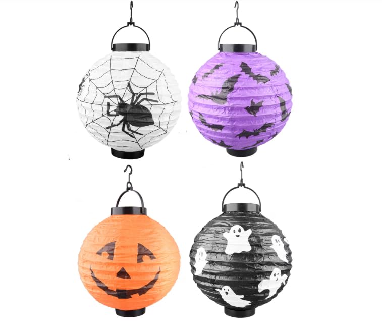 Lanterne Halloween en papier pour jardin - Idée déco soirée extérieure chic
