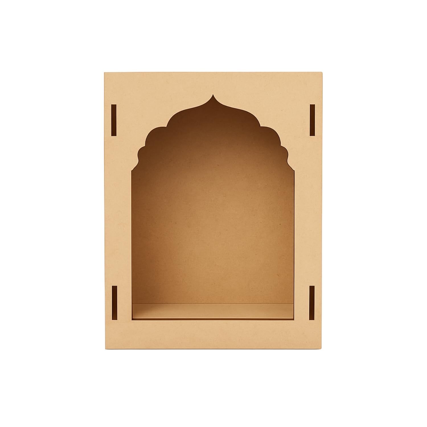 LET'S DIY Unfinished Wood MDF Jharokha Wall Decor Kit - Plain Box Cutout Wooden Craft for Creative Home Decor, Customizable Frame for Art, Painting, and DIY Projects
