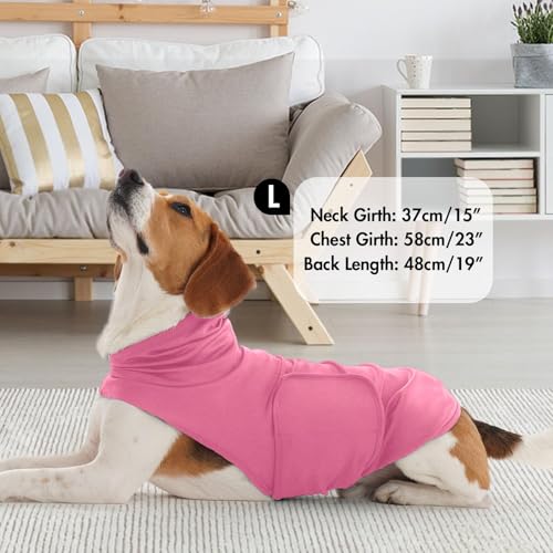Image of Large Adjustable Anxiety Shirt for Medium Dogs,Lightweight Fireworks Calming Hoodie Wraps Neck,Anxiety Relief for Separation,Sound,Breathable Soft for All-Seasons(Rose)