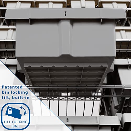 Seville Classics Heavy Duty Nsf Bin Rack Solid Steel Wire Shelving Storage Unit, Patented Organizer For Garage, Warehouse, Office, Restaurant, Classroom, Kitchen, Gray, Includes 21 Bins #TOP4