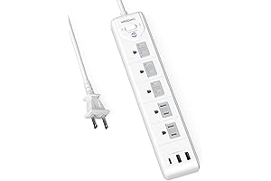 WRXDMC 2 Prong to 3 Prong Outlet Adapter, 2 Prong Power Strip with Surge Protector