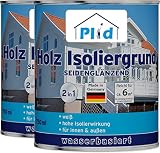 plid Holz-Isoliergrund Isolierfarbe Isoliergrund Holzdeckenfarbe Holzgrundierung Weiß (1,5l)