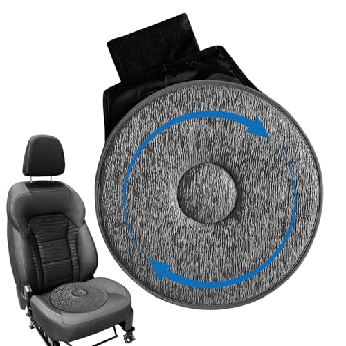 Swivel Seat Cushion For Car - 360 Degree Rotating Pad With Memory Foam | Non-Slip Base Portable Breathable Mobility Aid For Easy Access Ideal For Seniors Disabled Office Chair
