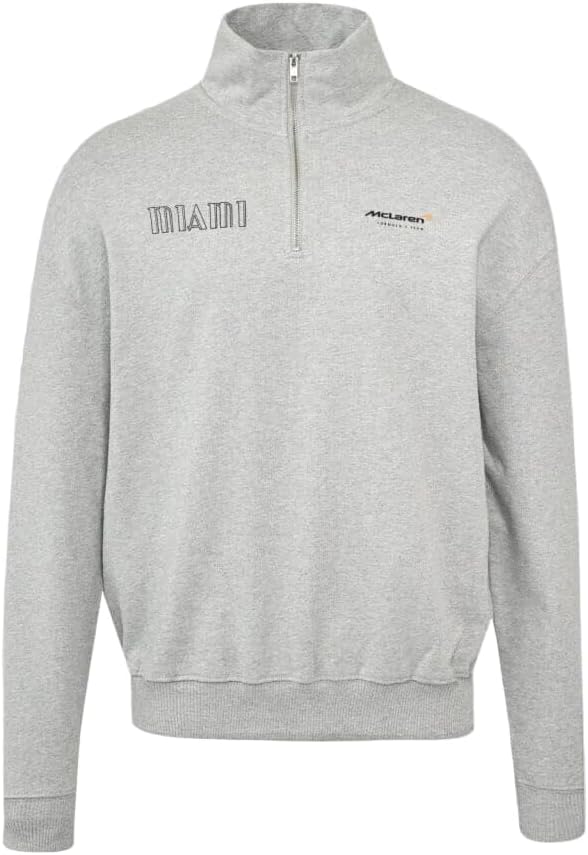 McLaren Unisex Miami 1/4 Zip Long Sleeve Sweater - Heather Grey