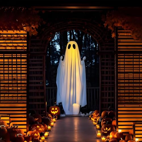 Fantôme géant Halloween télécommandé et lumineux pour extérieur