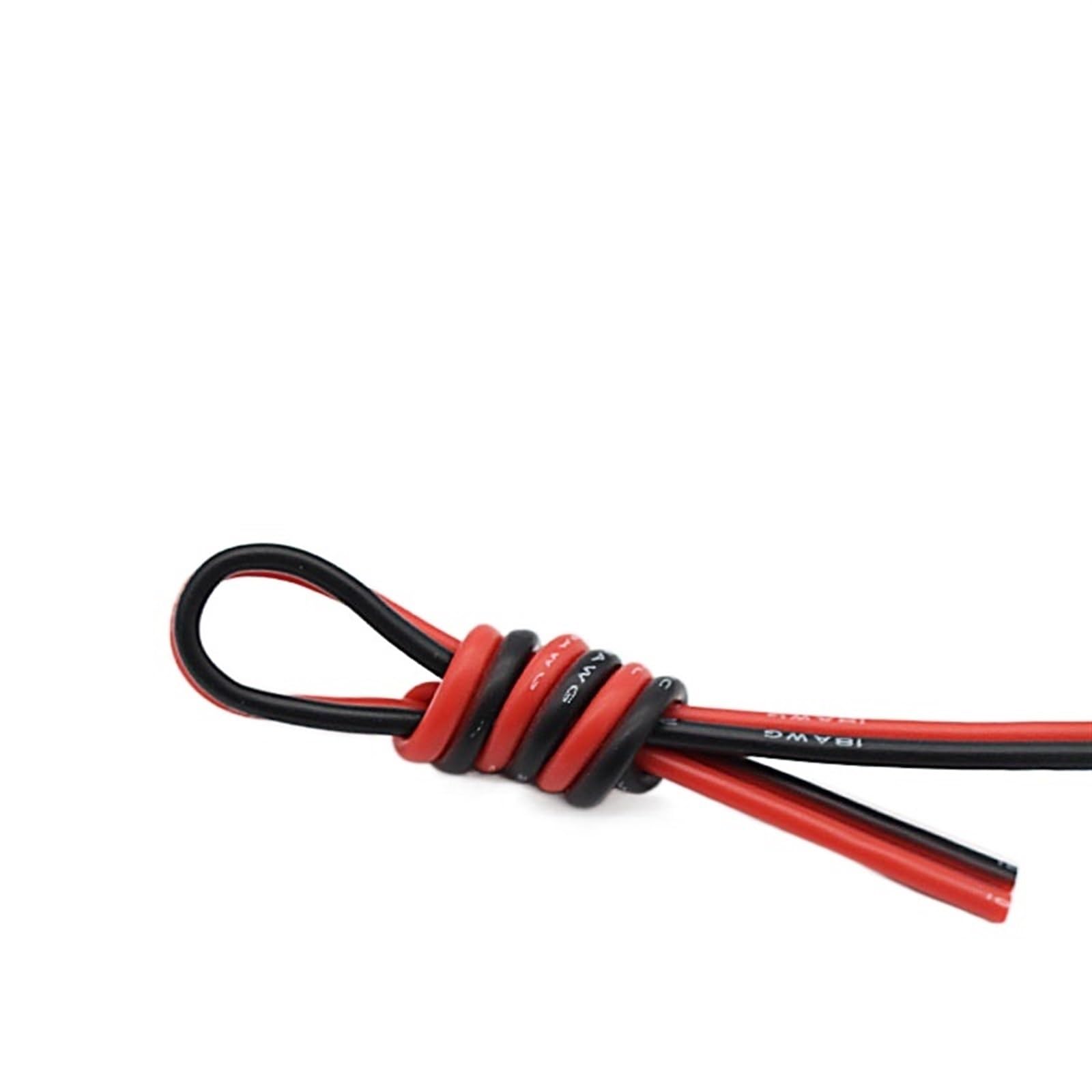 Outdoor Extension 2 Pin Super Soft High Temperature Resistant Silicone Cable 20AWG to 8AWG High Current Tin-Plated Copper Wire Solar sheathed(Size:10meter,Color:16 AWG - 1.3mm2)