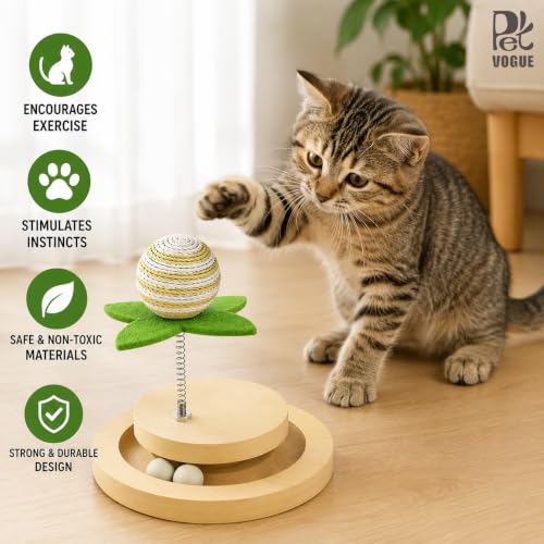 Image of PetVogue Interactive Cat Ball, Mobile Cat Toy, Lightweight, Interactive, Automatic Kitten Toy for Indoor and Home Use