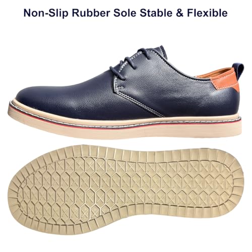 Image of Mens Derby Shoes Casual Lace Up Dress Shoes Lightweight Synthetic Leather Work Shoes with Non Slip Rubber Sole