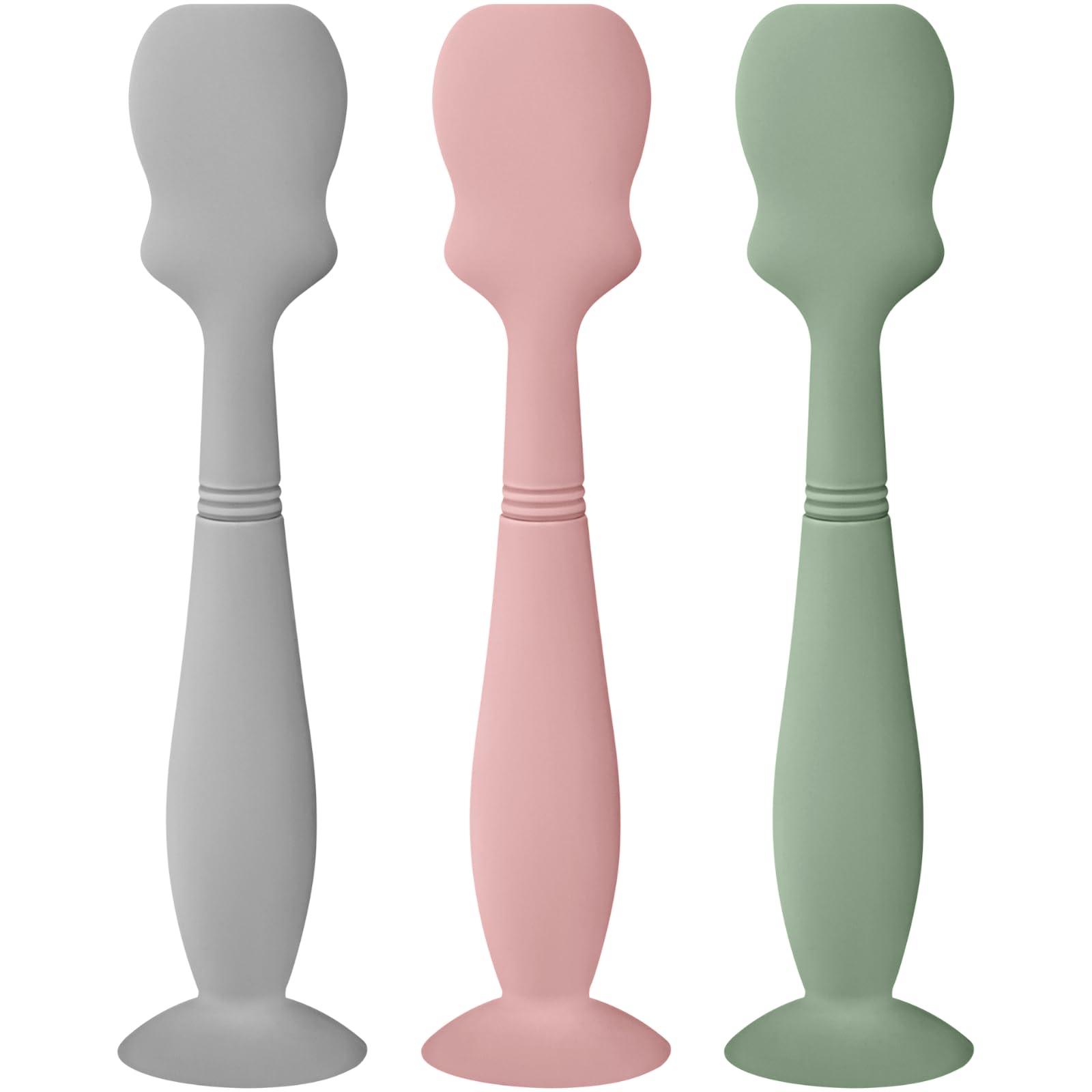 Nearbyme Baby Diaper Cream Spatula Applicator Set - 2Pack Soft Silicone Baby Butt Paste Spatula (Sage/Blush/Gray, Large Size)