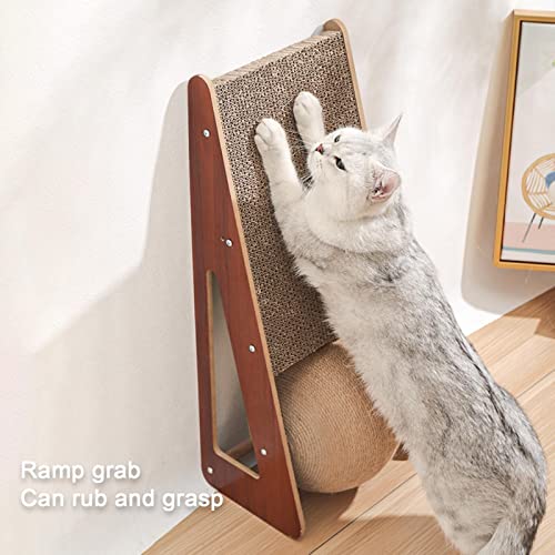 Brinquedo gato | Almofada papelão com bola arranhar | Bola arranhão gato sisal natural, papelão gato