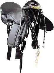 Sela Australiana Preta Lisa Completa 16 Polegadas Cavalgada