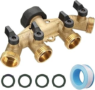 Mufern Adaptador de mangueira de jardim Conectores de mangueira de torneira de 4 vias Conector de irrigação de jardim Válvulas de distribuição de água