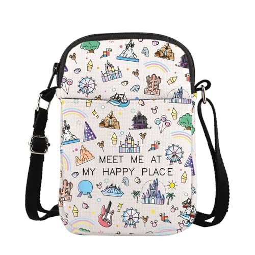 BLUPARK Princess Merchandise Amusement Park Gift Amusement Park Merch Princess Castle Crossbody Bag Recreation Facility Gift (CB, Happy Place Mini)