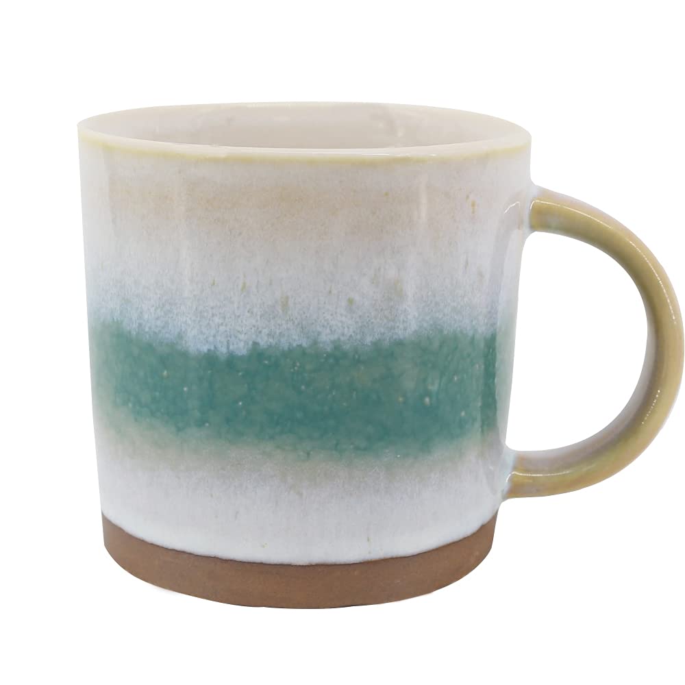 COLLECTIVE HOMEReactive Glaze Coffee Mug Ceramic Tea Cup for Office and Home, 18 oz, Dishwasher and Microwave Safe(Green)