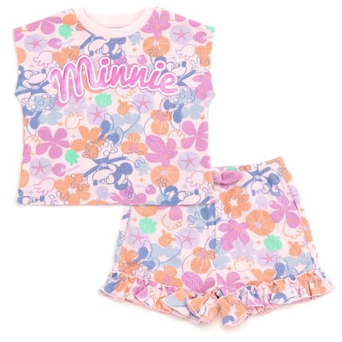 Image of Disney Waffle Knit T-Shirt and Shorts Outfit Set Newborn to Little Kid Sizes (0-3 Months - 5)