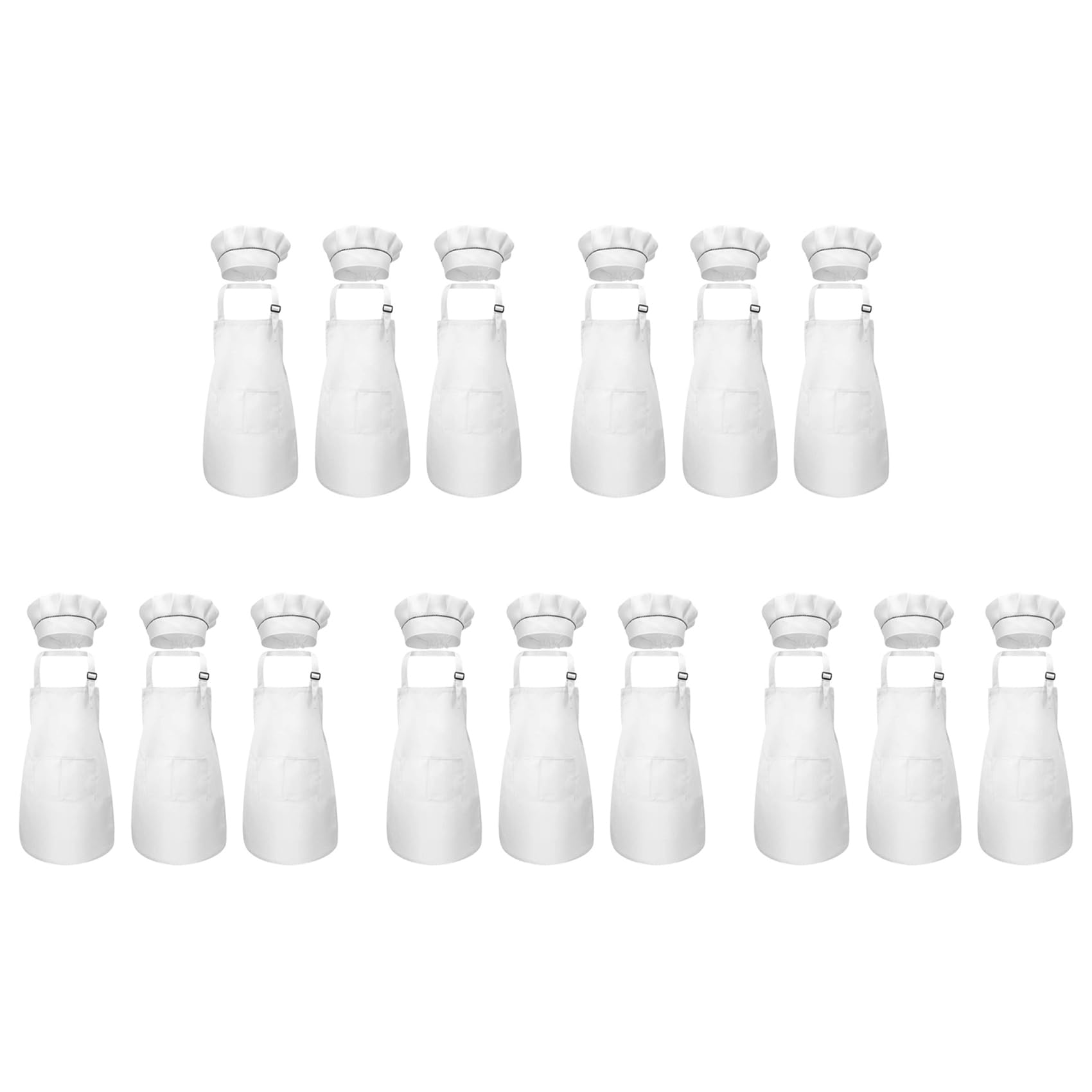 30 Piezas Conjunto de Delantal para NiñOs y Gorro de Cocinero Delantal de Cocina Infantil Ajustable para Cocinar y Pintar