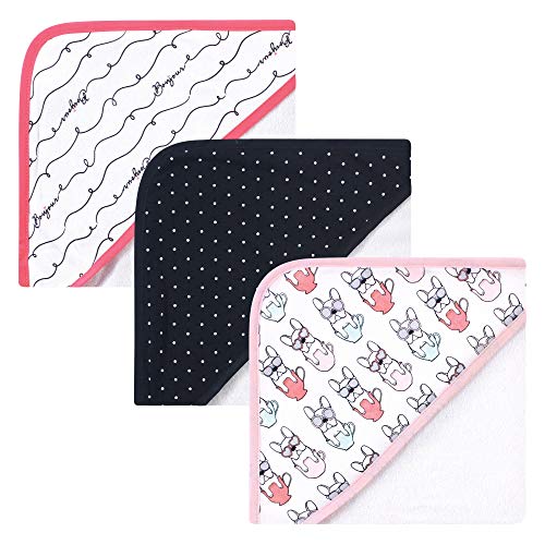 Image of Hudson Baby Unisex Baby Cotton Rich Hooded Towels, Bonjour, One Size