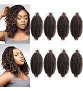 Sunsmilely Ombre Brown Afro Twist Hair 8 Inch Marley Hair 8 Packs Cuban Twist Hair Pre Fluffed Sp...