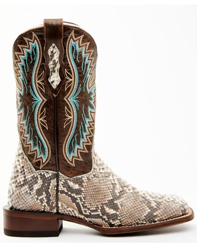 Dan Post Women's Back Cut Natural Python Exotic Western Boot Broad Square Toe - Dps7302
