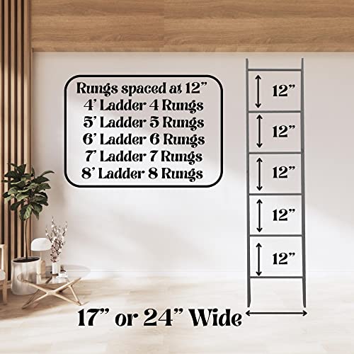 Painted Blanket Ladder- 4Ft 5Ft 6Ft 7Ft And 8Ft Quilt Ladder Display Rack In White, Blue Or Red #TOP7