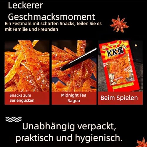 BaiLiSnacky Latiao 2 Packs Big Spicy Seasoned Sweet and Chinese Snacks Classic Hot Strips for Office Casual (106 G X 2 Packs)