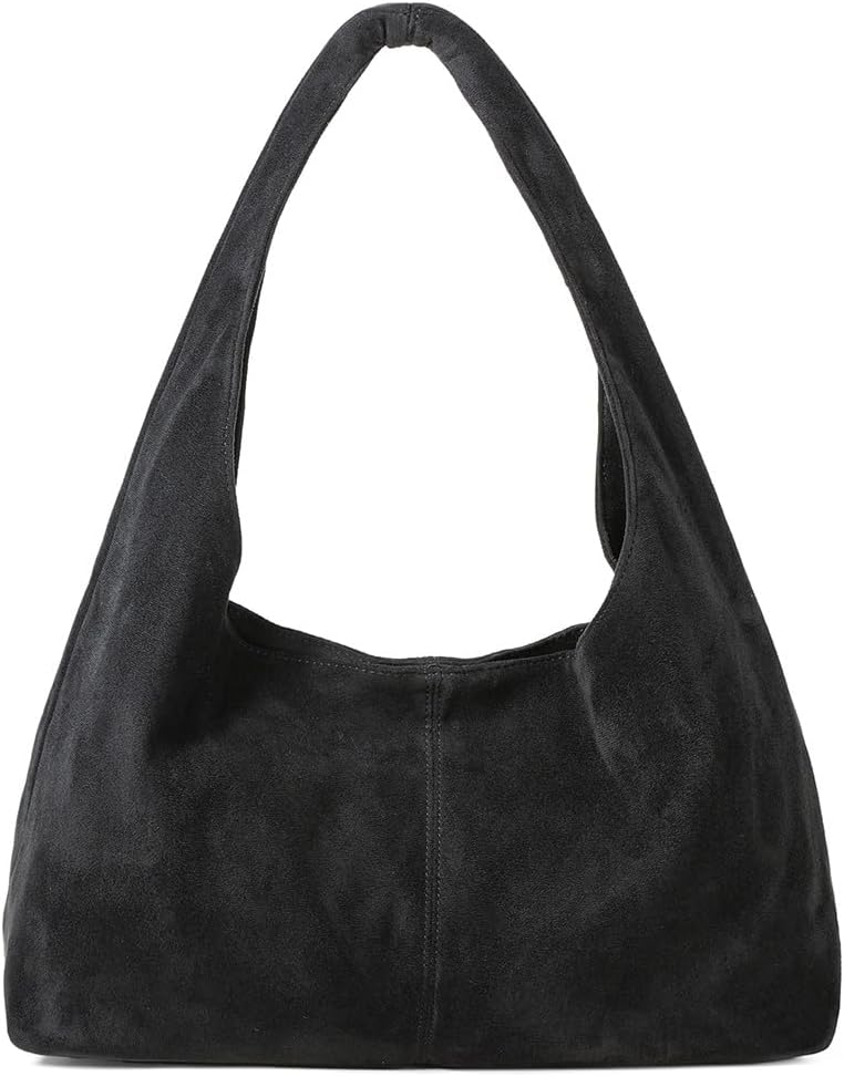 Women's Suede Tote Bag Retro Crescent Shoulder Bag Trendy 2025 Suede Handbag Underarm Purse Work Bag Dumpling Bag